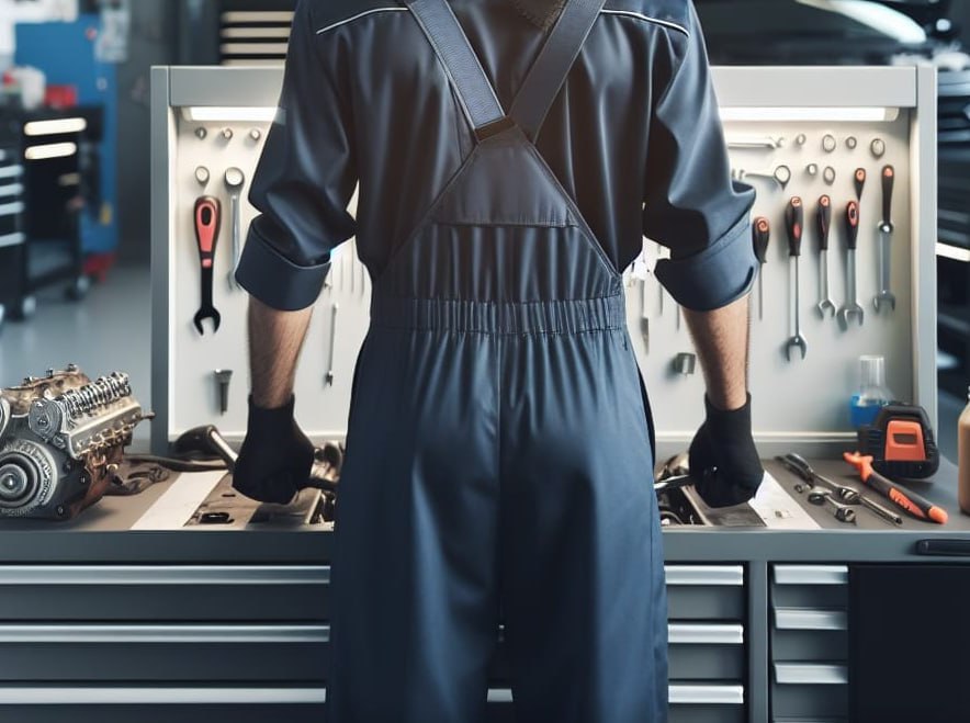 Professional mechanic at work